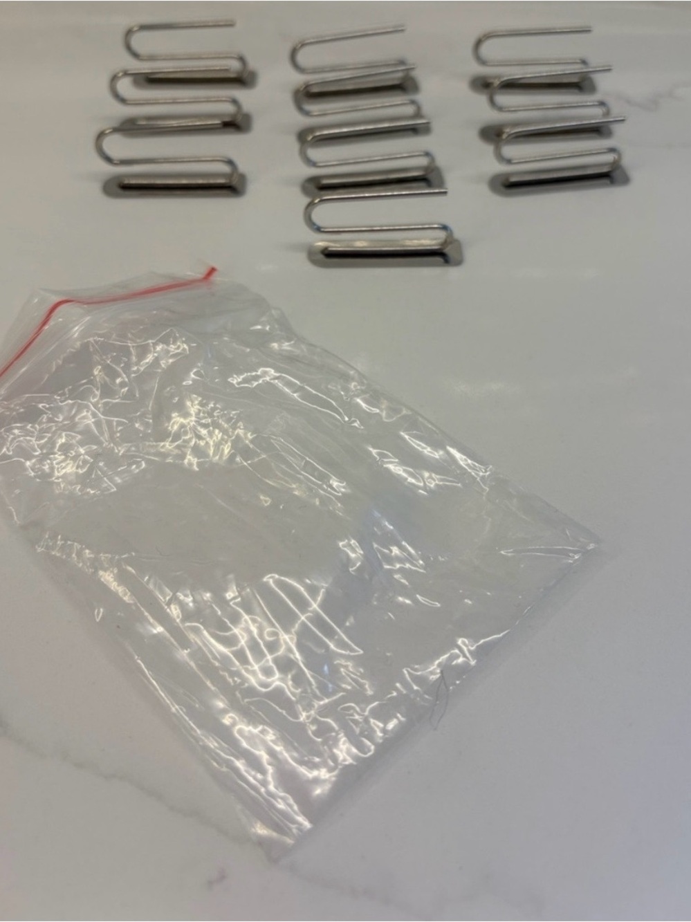 Pottery Barn Curtain Hooks 1.5” Silver Metal Slide Pins
